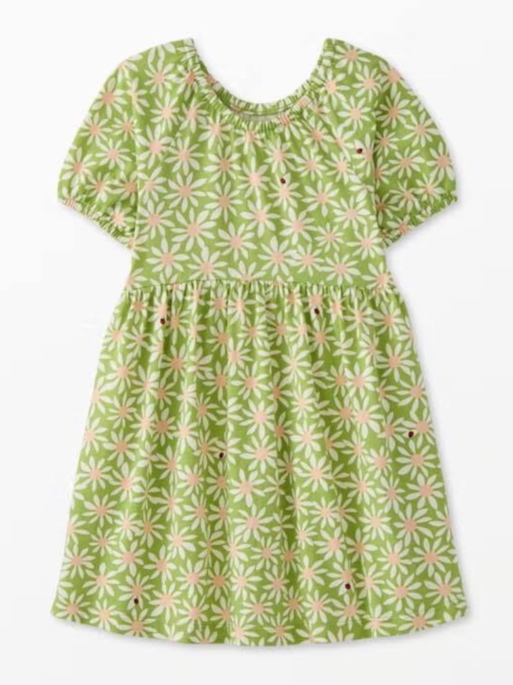 Playground Dress with Pockets Daisy Days on Leaf Green 3T